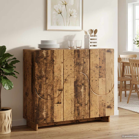 Wooden Storage Cabinet 85.5cm Wide With 3 Doors - Vantage Home
