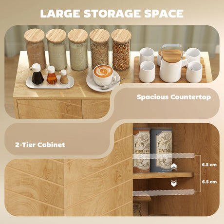 Wooden Storage Cabinet 88.3cm Wide With 3 Doors - Velmora