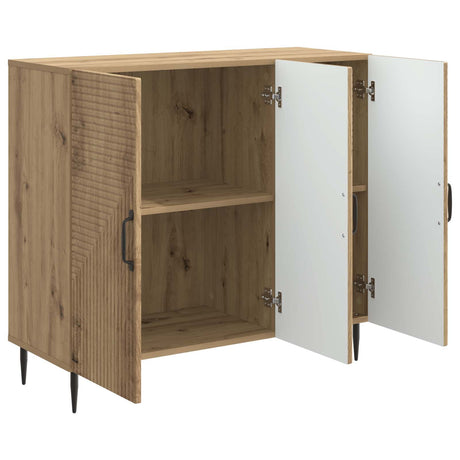 Wooden Storage Cabinet 89cm Wide With 3 Doors - Vantage Home