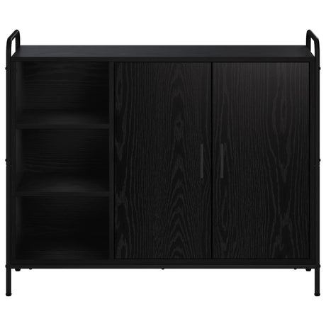 Wooden Storage Cabinet 98.5cm Wide With 2 Doors 2 Shelves And Steel Frame - Vantage Home