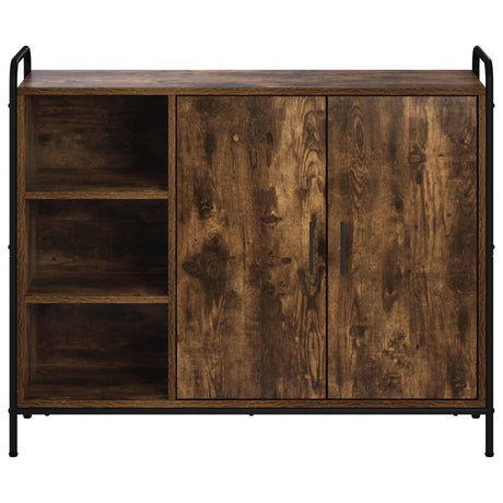 Wooden Storage Cabinet 98.5cm Wide With 2 Doors 2 Shelves And Steel Frame - Vantage Home