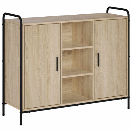 Wooden Storage Cabinet 98.5cm Wide With 2 Doors And Steel Frame - Vantage Home