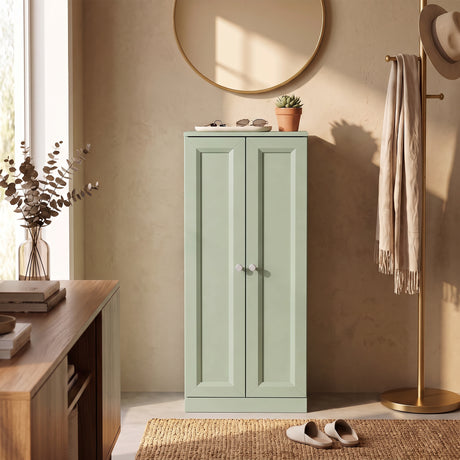 Wooden Storage Cabinet Bathroom 38cm Wide With 2 Doors - Velmora