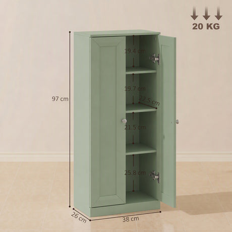 Wooden Storage Cabinet Bathroom 38cm Wide With 2 Doors - Velmora