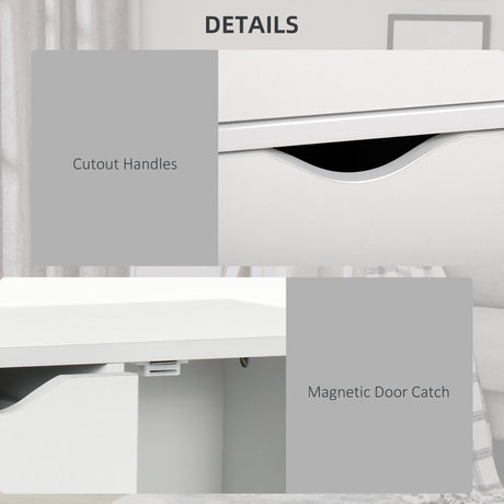 Wooden Storage Cabinet Bathroom 54cm Wide With 1 Door And 4 Drawers - Velmora