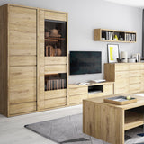 Wooden Storage Cabinet Narrow With 2 Doors And 2 Drawers - Shetland
