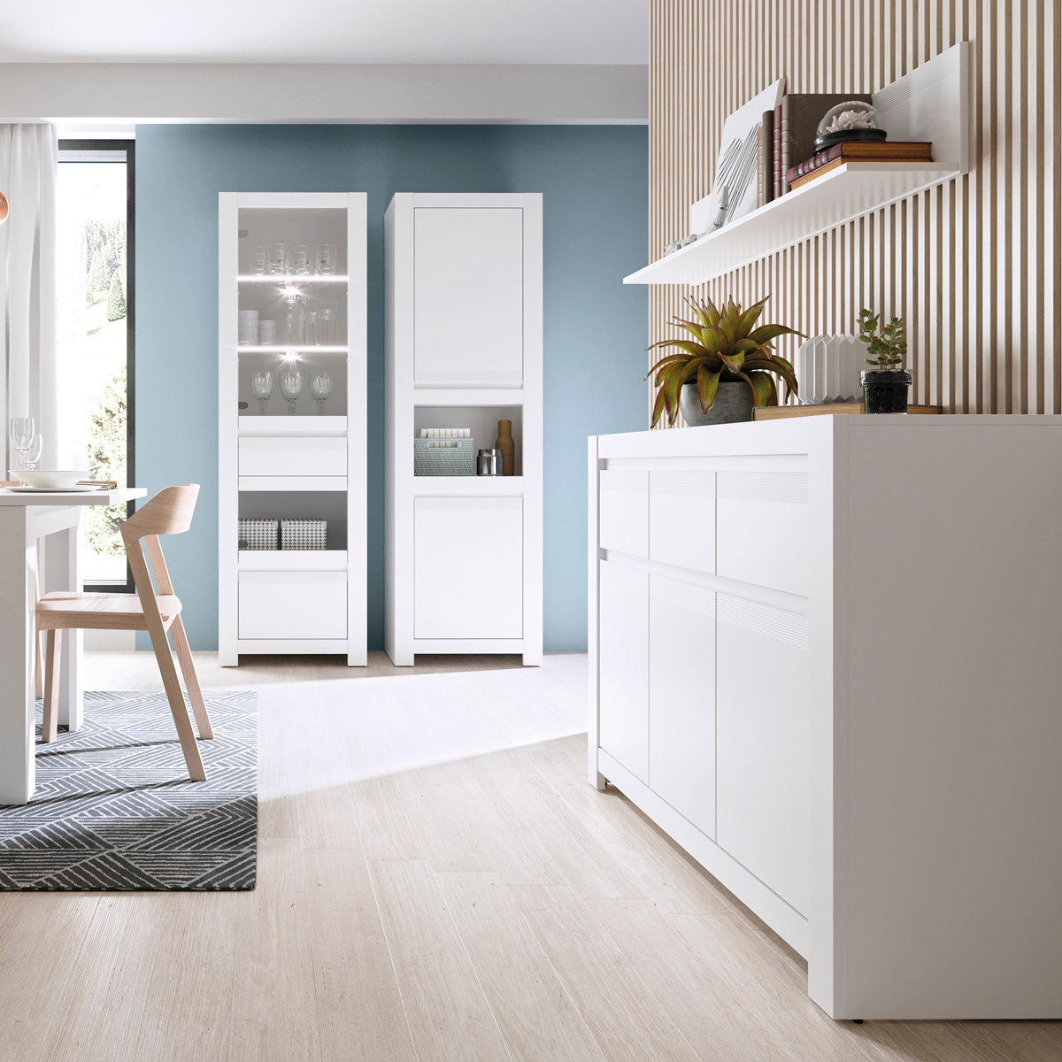 Wooden Storage Cabinet Tall With 2 Doors - Novi