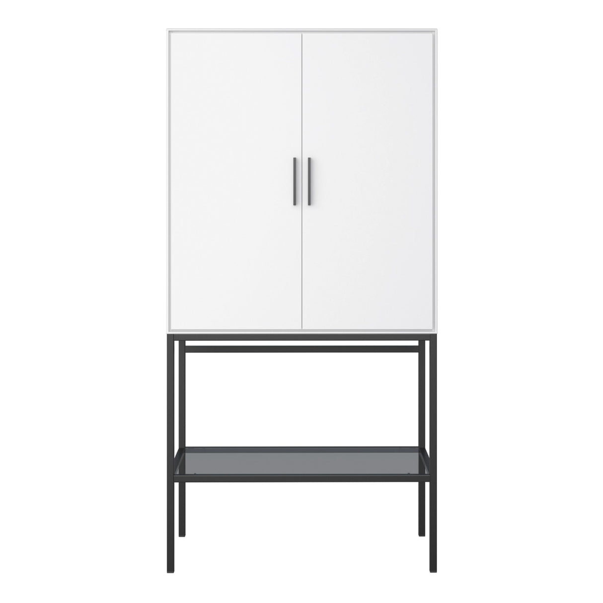 Wooden Storage Cabinet Tall With 2 Doors - Slimline