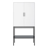 Wooden Storage Cabinet Tall With 2 Doors - Slimline