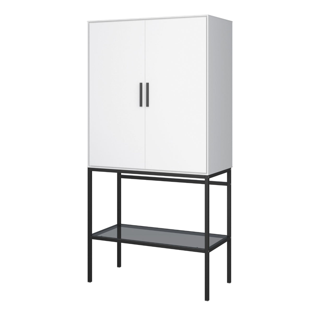 Wooden Storage Cabinet Tall With 2 Doors - Slimline