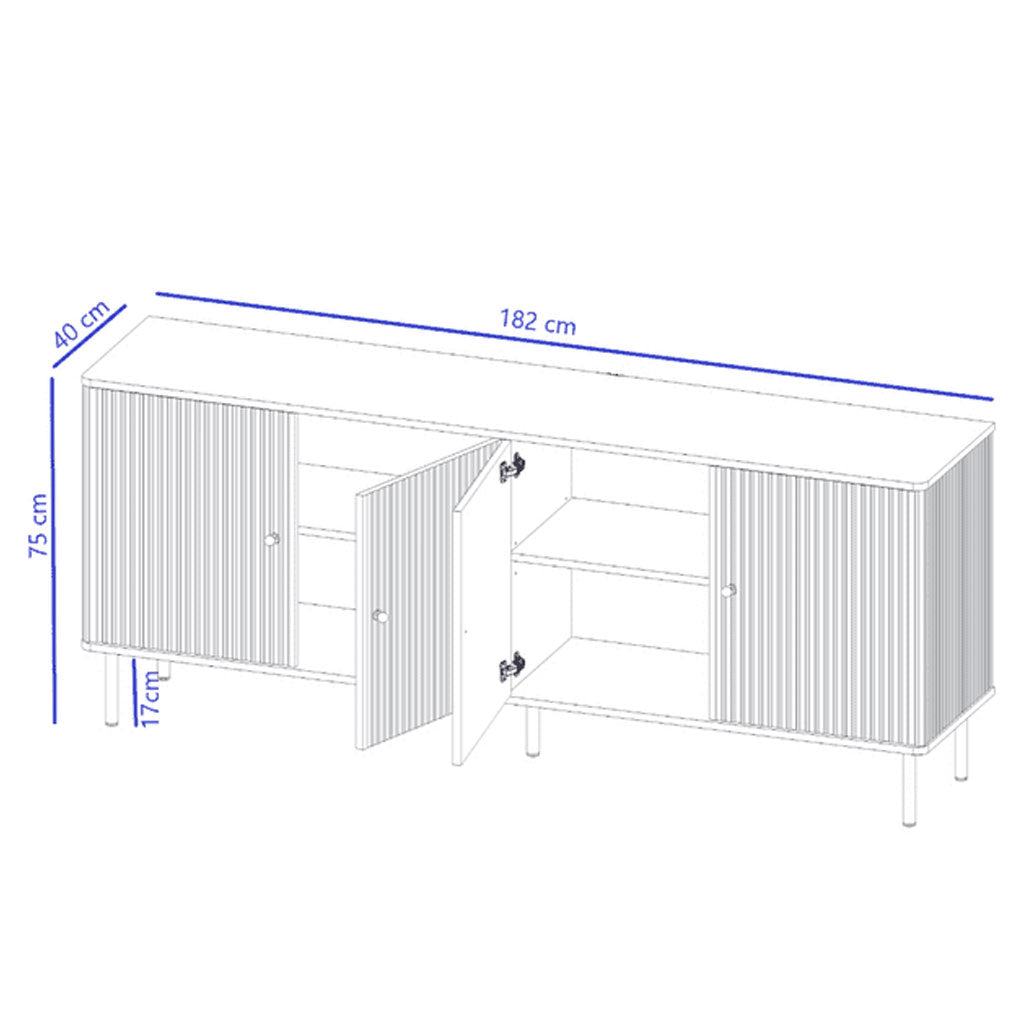 Wooden Storage Cabinet With 4 Doors - Madison