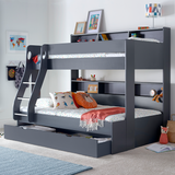 Wooden Storage Triple Sleeper Bunk Bed With Pull-Out Storage Drawer - Oliver