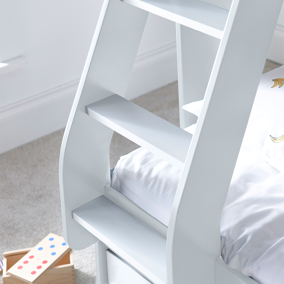 Wooden Storage Triple Sleeper Bunk Bed With Pull-Out Storage Drawer - Oliver