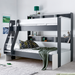 Wooden Storage Triple Sleeper Bunk Bed Single And Small Double - Oliver