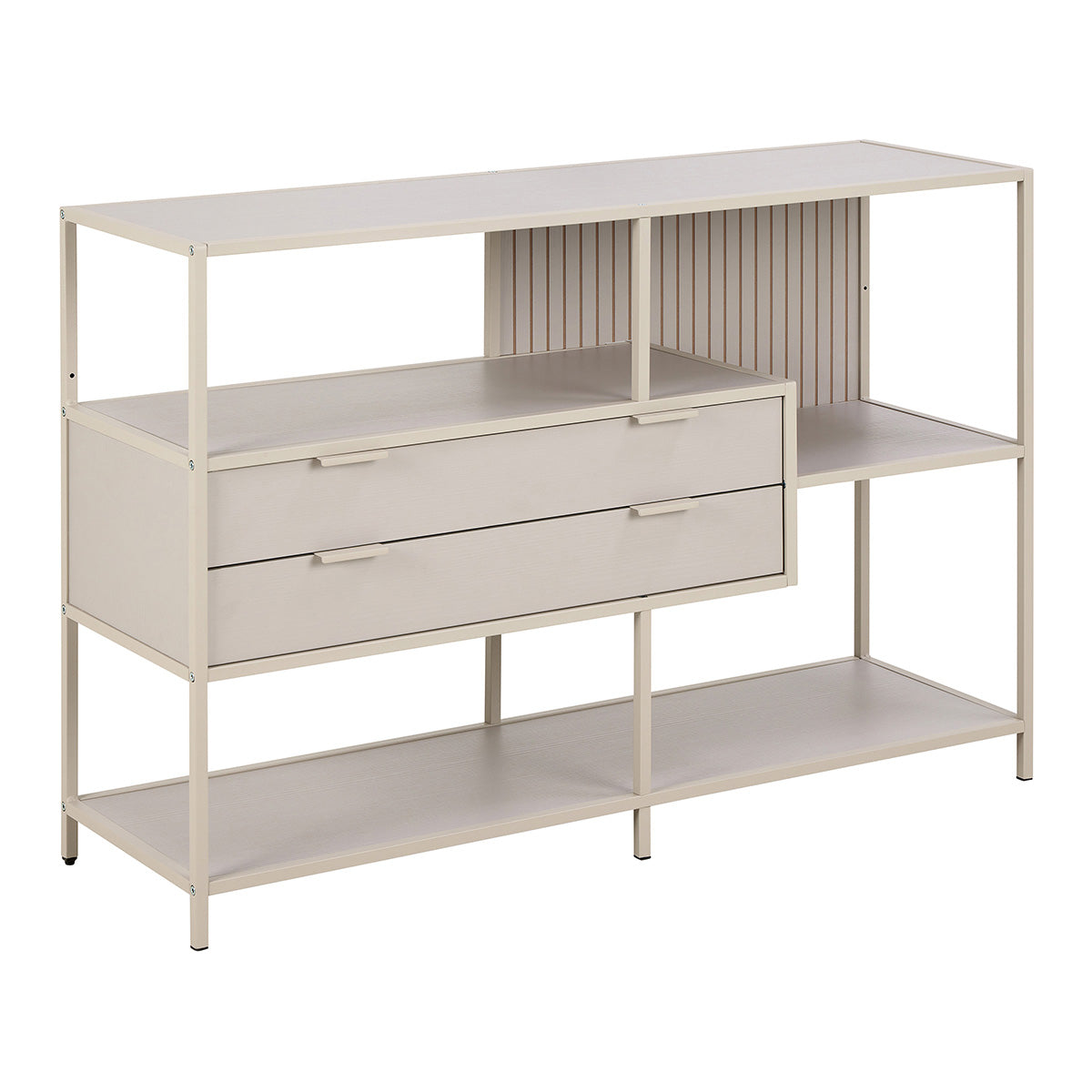 Wooden Storage Unit With 2 Drawers And 3 Shelves - Seaford