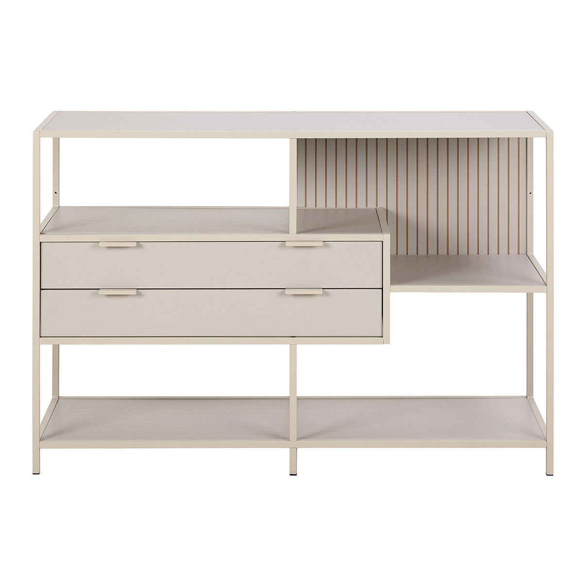 Wooden Storage Unit With 2 Drawers And 3 Shelves - Seaford