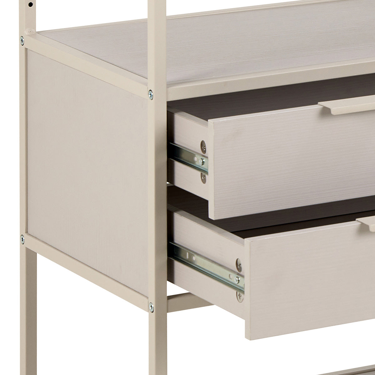 Wooden Storage Unit With 2 Drawers And 3 Shelves - Seaford