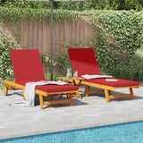 Wooden Sun Lounger Reclining In Set Of 2 With Table And Cushion - Vantage Home