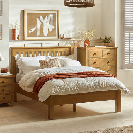 Wooden Super King Size Bed Low Foot End - Amsterdam