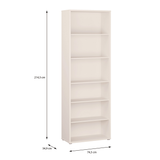 Wooden Tall Bookcase Wide With 5 Shelves - Alice Springs