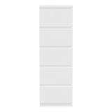 Wooden Tall Chest of 5 Drawers Narrow - Edmore