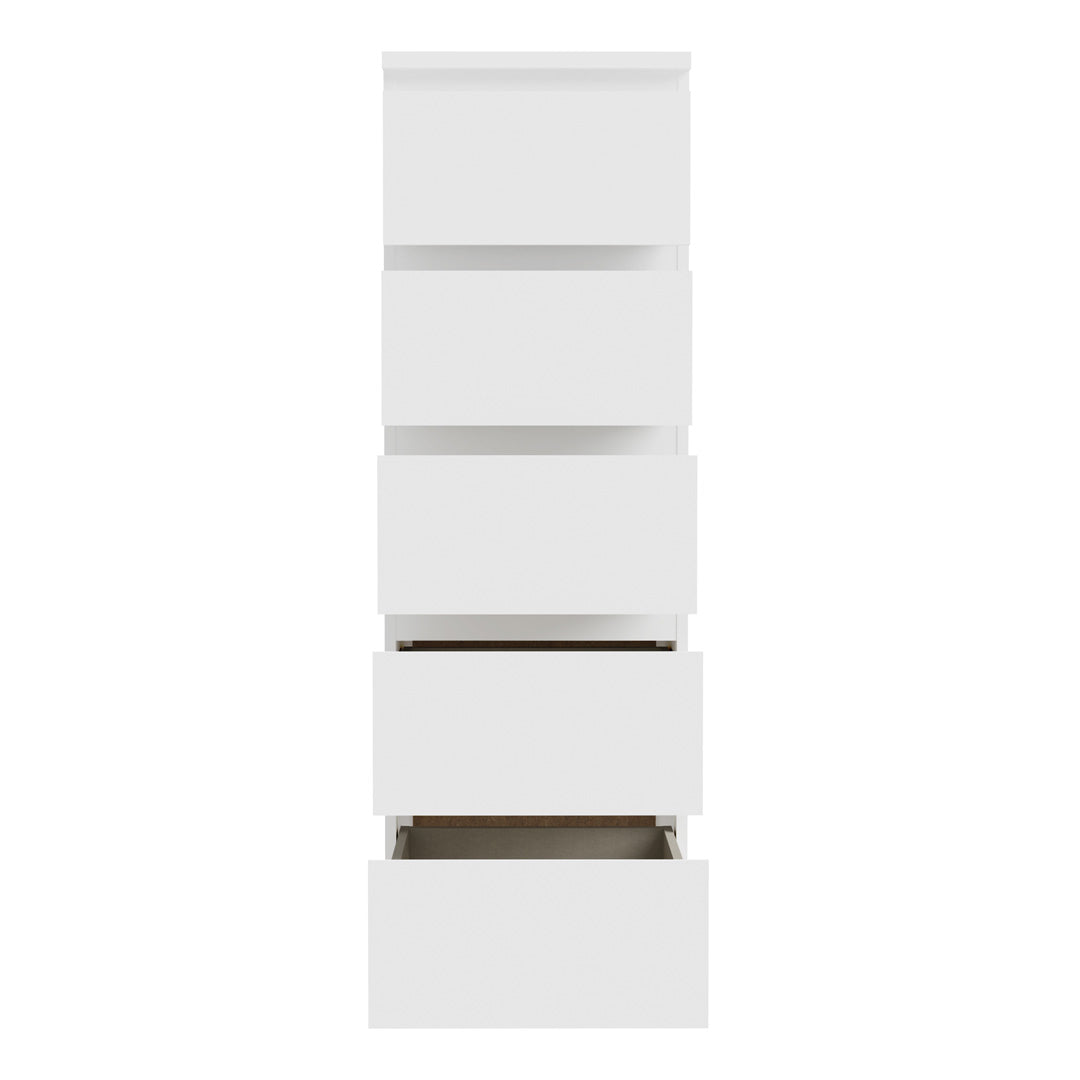 Wooden Tall Chest of 5 Drawers Narrow - Edmore