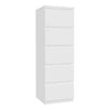 Wooden Tall Chest of 5 Drawers Narrow - Edmore