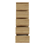Wooden Tall Chest of 5 Drawers Narrow - Edmore