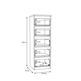 Wooden Tall Chest of 5 Drawers Narrow - Edmore