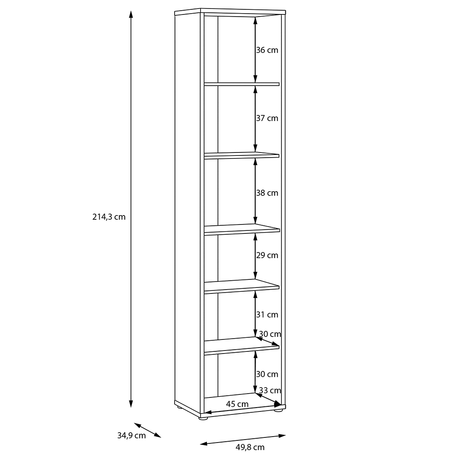 Wooden Tall Cupboard Narrow With 2 Push-to-Open Doors - Alice Springs