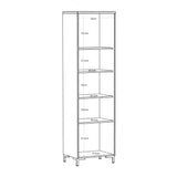 Wooden Tall Display Cabinet With 1 Glass Fronted And Fluted Detailed Door - Bixbite