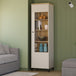 Wooden Tall Display Cabinet With 1 Glass Fronted And Fluted Detailed Door - Bixbite
