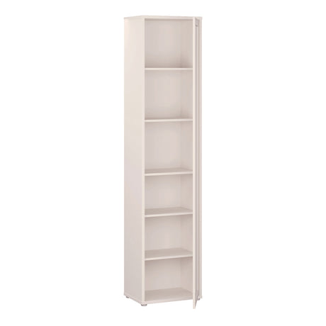 Wooden Tall Display Cabinet Slim With 1 Glass Door And 5 Shelves - Alice Springs