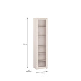 Wooden Tall Display Cabinet Slim With 1 Glass Door And 5 Shelves - Alice Springs