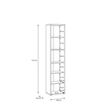 Wooden Tall Display Cabinet Slim With 1 Glass Door And 5 Shelves - Alice Springs
