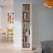 Wooden Tall Display Cabinet Slim With 1 Glass Door And 5 Shelves - Alice Springs