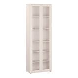 Wooden Tall Display Cabinet Slim With 2 Glass Doors And 5 Shelves - Alice Springs