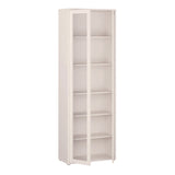 Wooden Tall Display Cabinet Slim With 2 Glass Doors And 5 Shelves - Alice Springs