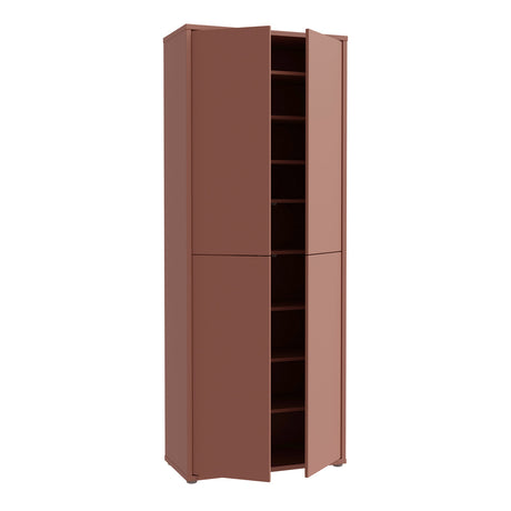 Wooden Tall Shoe Storage Cabinet With 4 Push-to-Open Doors - Alice Springs