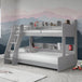 Wooden Triple Sleeper Bunk Bed With Ladder - Domino