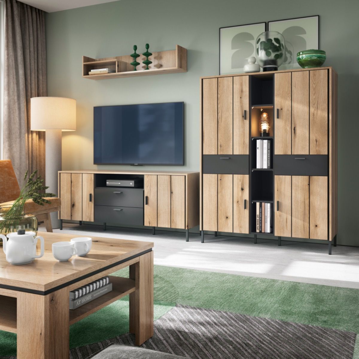 Wooden TV Stand 158cm Wide With 2 Doors And 2 Drawers - Arundel
