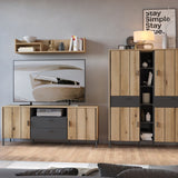 Wooden TV Stand 158cm Wide With 2 Doors And 2 Drawers - Arundel