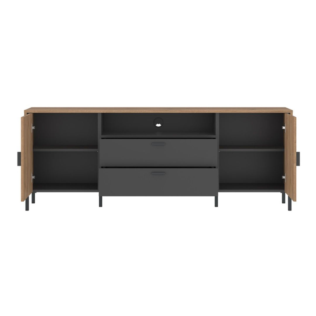 Wooden TV Stand 173cm Wide With 2 Doors And 2 Drawers - Arundel