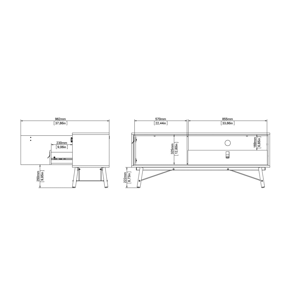 Wooden TV Stand With 1 Door And 1 Drawer - Ry