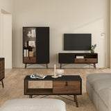 Wooden TV Stand With 1 Door And 1 Drawer - Ry