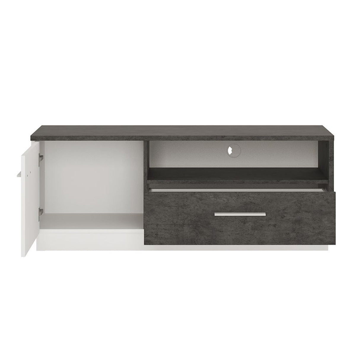 Wooden TV Stand With 1 Door And 1 Drawer - Zingaro