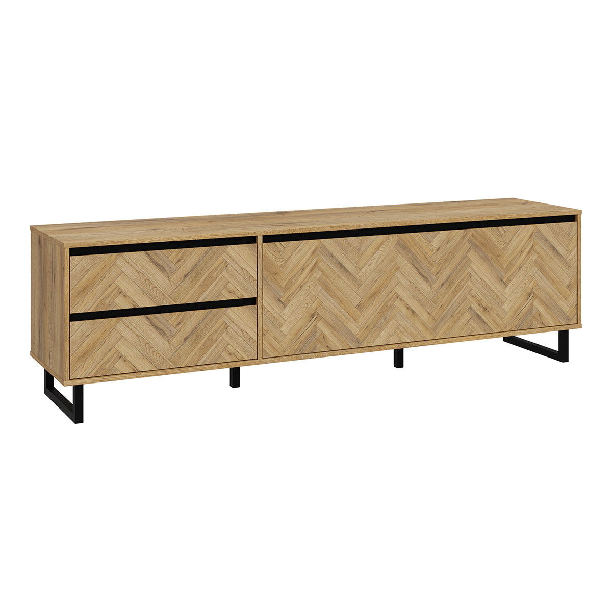 Wooden TV Stand With 1 Flip Down Door And 2 Drawers - Nikomedes