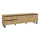 Wooden TV Stand With 1 Flip Down Door And 2 Drawers - Nikomedes