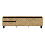 Wooden TV Stand With 1 Flip Down Door And 2 Drawers - Nikomedes