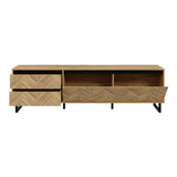 Wooden TV Stand With 1 Flip Down Door And 2 Drawers - Nikomedes